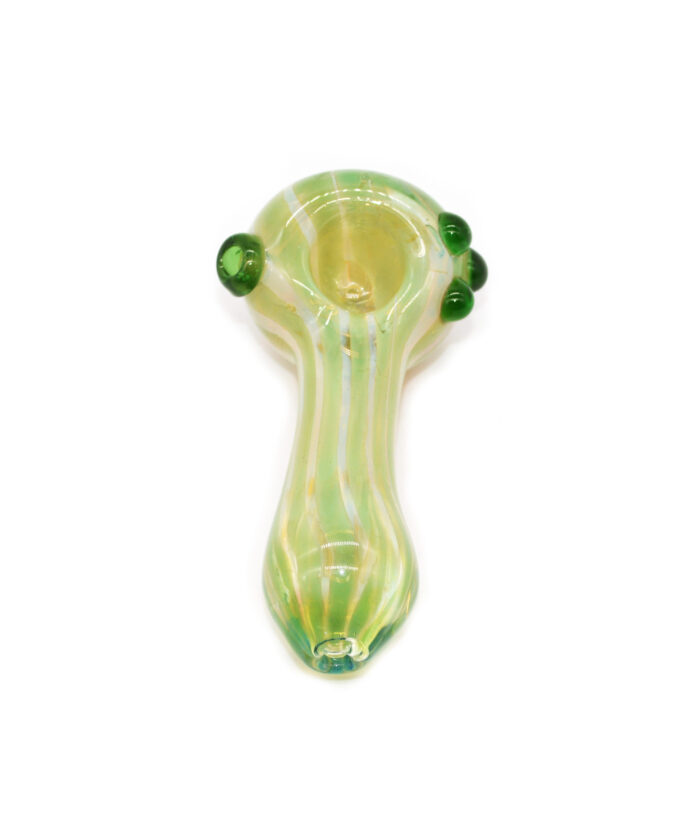 green glass pipe, handblown glass pipe, inside out glass,
