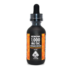 KOROVA | Black Bottle Tincture Peach Mango – 1000mg THC