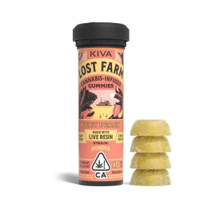 KIVA | Lost Farm Juicy Peach ‘Mimosa’ Gummies – 100mg
