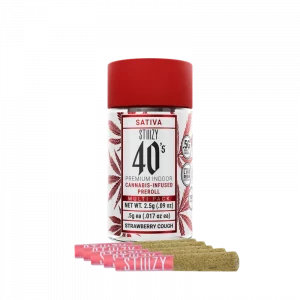STIIIZY | Strawberry Cough – 40s Multi Pack Infused Prerolls (0.5g)
