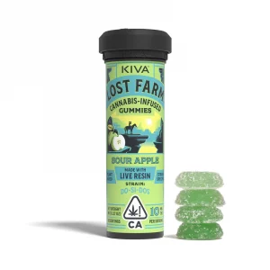 KIVA | Lost Farm Sour Apple ‘Do-Si-Dos’ Gummies – 100mg
