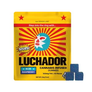 LUCHADOR | Sour Blue Raspberry Gummies – 100mg